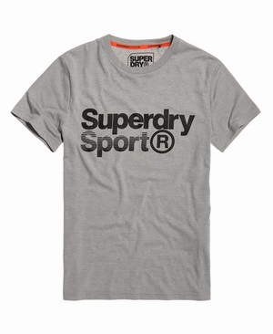 Superdry Core Sport Graphic Férfi Pólók Világos Szürke | MUJGA9304